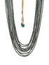 Multi-Layered Emerald Green Beaded Necklace with Gold Finish Jewellery for Women
