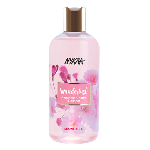 Wanderlust Cherry Blossom Shower Gel & Bath Sponge Pink Combo