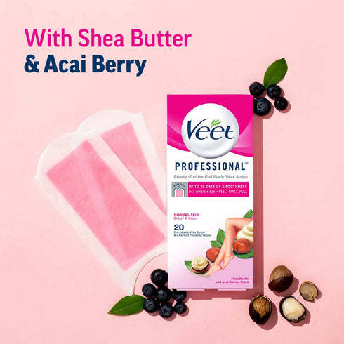 Veet Professional Waxing Strips for Women | Normal Skin