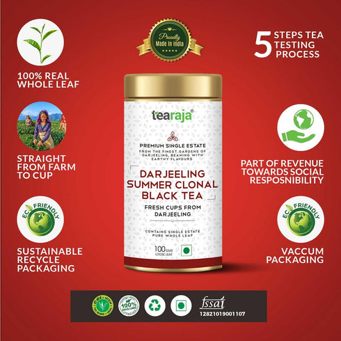 Tea Raja - Darjeeling Summer Clonal Black Tea 30 Tea Bags