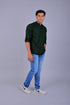 Veshbhoshaa Bluebird Men'S Short Kurta In Dark Green - 100% Pure Cotton
