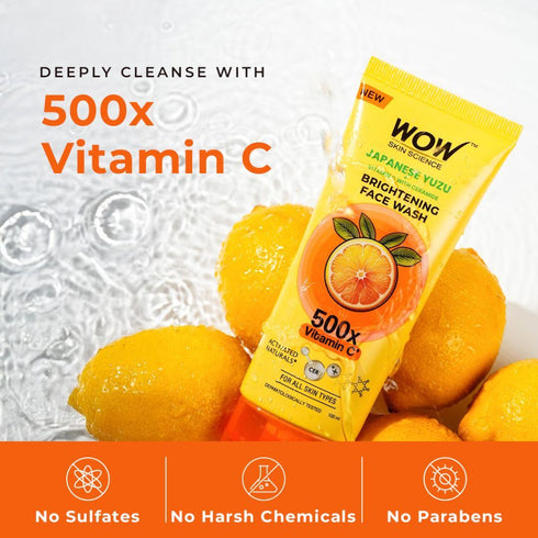 WoW Japanese Yuzu + Vitamin C With Ceramide Brightening Face Wash