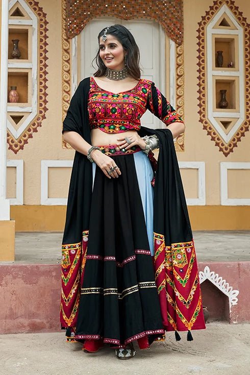 Shubhkala Black Color Awesome Exclusive Navratri Chaniya Choli for women