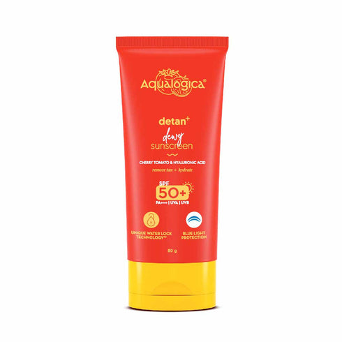 Aqualogica Detan+ Dewy Sunscreen with SPF 50+ and PA++++ for UVA