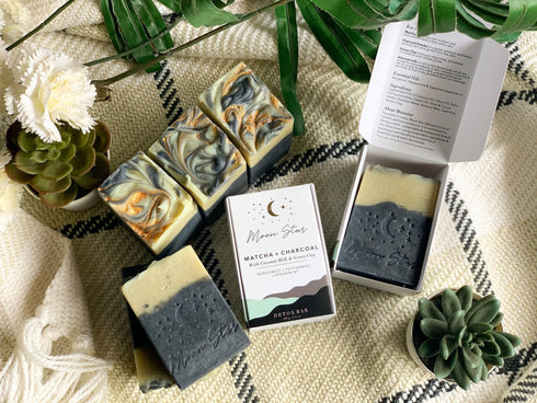 The Sass Bar DETOX : Matcha + Charcoal Soap Bar