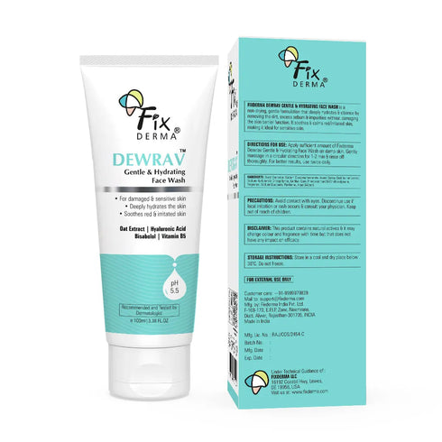 FixDerma Dewrav Gentle & Hydrating Face Wash | Hydrating face wash for dry skin