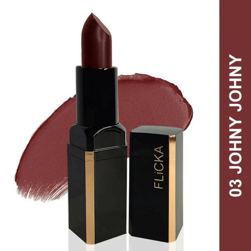 FLiCKA Lip Poetry Matte Lipstick Shade 03 Johny | Deep Maroon