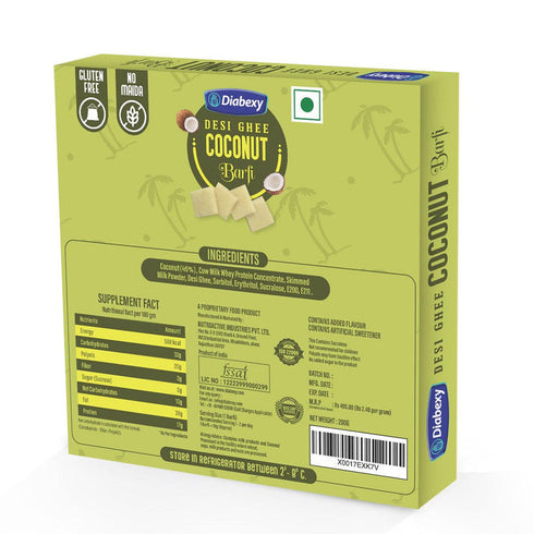 Diabexy Desi Ghee Sugar Free Coconut Barfi for Diabetics