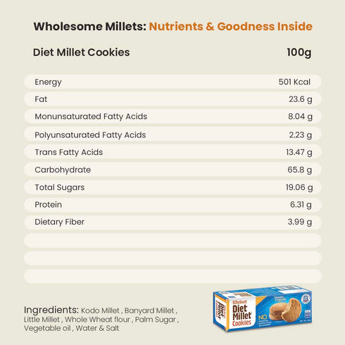 Weleet Assorted Cookies Diet Millet | Ragi | Multi-Grain & Banana Millet