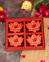 Servdharm Red Ceramic Diya Gift Set