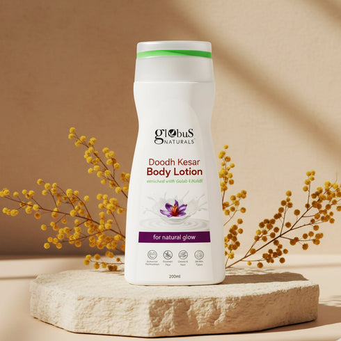Globus Naturals Doodh Kesar Body Lotion Enriched with Gulab and Haldi For Natural Glow