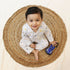 Bachpan kids wear New Born Whimsical Doodle Sketch With Blue Strips Cotton Night Suit