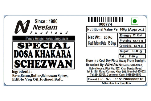 Neelam Foodland Dosa Khakhra Schezwan