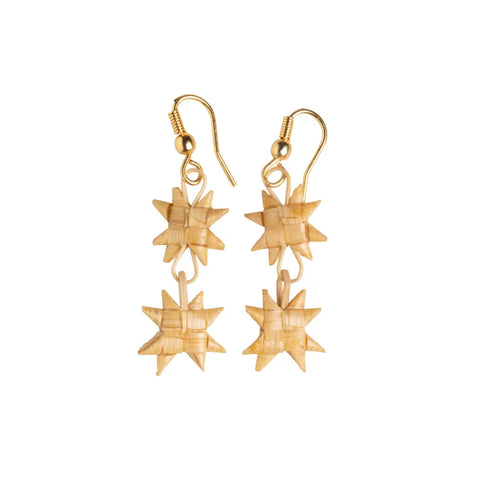Bamboo India Double Layer Flat Star Earrings
