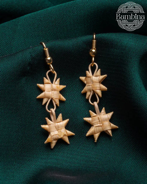 Bamboo India Double Layer Flat Star Earrings