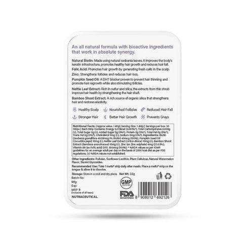 Wellbeing Nutrition Melts Healthy Hair Oral Thin Strips