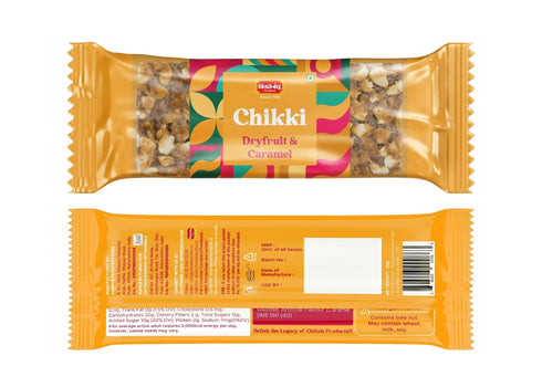 Chitale Bandhu Mithaiwale Dryfruit & Caramel Chikki Pack of 4