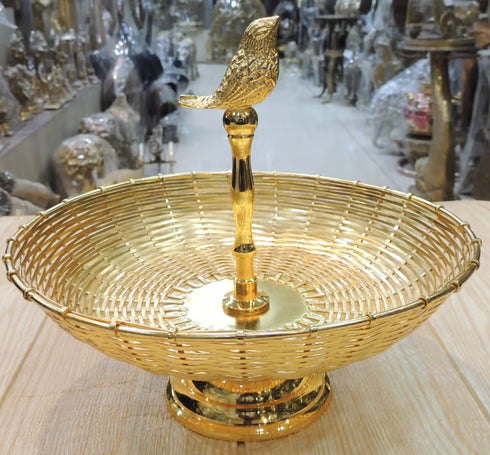Brass Showpiece Wire Netting Bowl 0.58 KG
