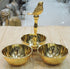 Brass Showpiece 3 Bowl Holder With Bird 0.48 KG