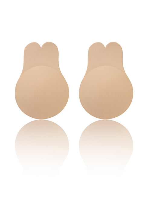UNDERNEAT Reusable Adhesive Bunny Ups – Rabbit Ear Lift Design, Non-Adhesive Nipple Zone, Extra Lift Support - Beige