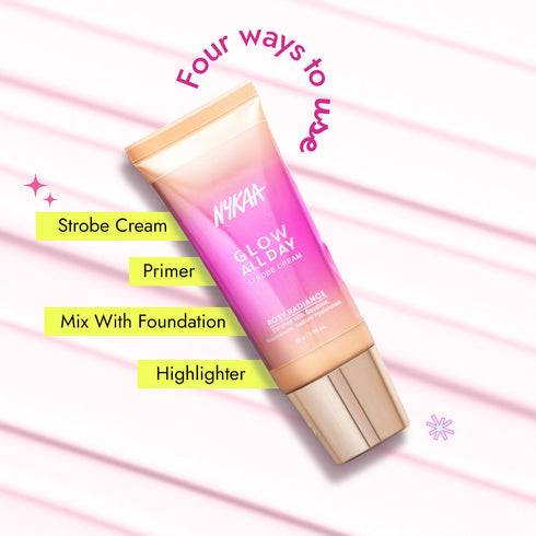 Nykaa Glow All Day Illuminating Strobe Cream + Highlighter + Moisturizer (30g)