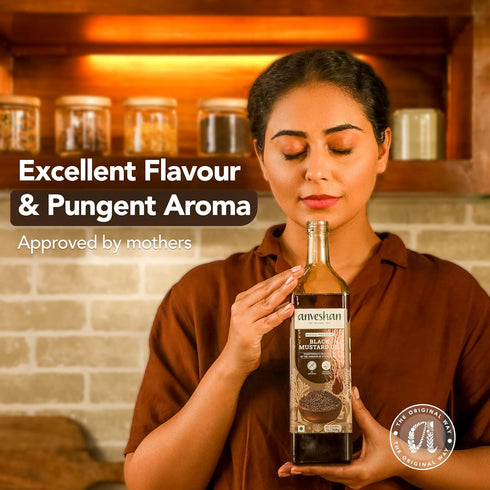 Anveshan Wood Pressed Black Mustard Oil