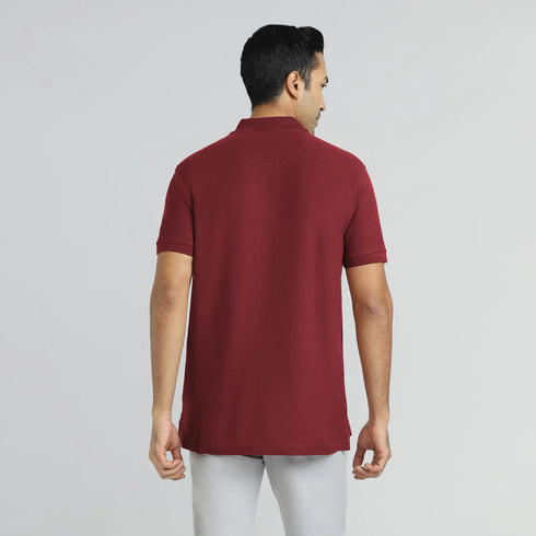 XYXX Element Combed Cotton Polo T-shirts Bold Burgundy