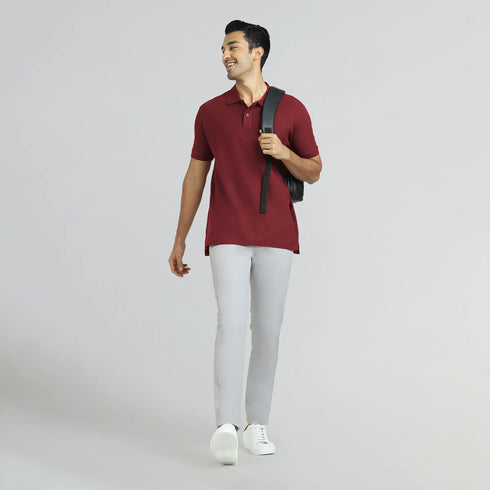 XYXX Element Combed Cotton Polo T-shirts Bold Burgundy