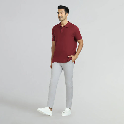 XYXX Element Combed Cotton Polo T-shirts Bold Burgundy
