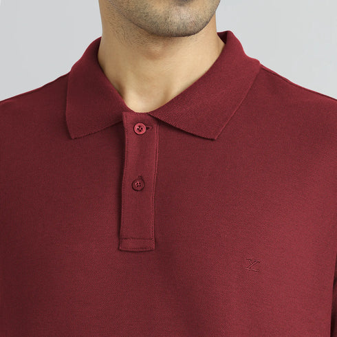 XYXX Element Combed Cotton Polo T-shirts Bold Burgundy