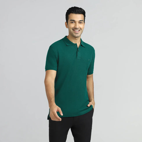 XYXX Element Combed Cotton Polo T-shirts Forest Green