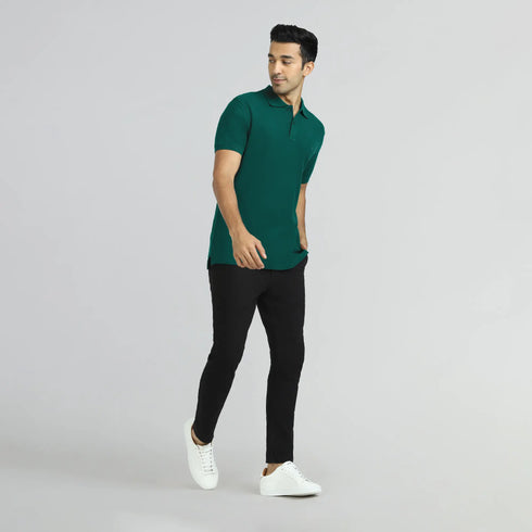 XYXX Element Combed Cotton Polo T-shirts Forest Green
