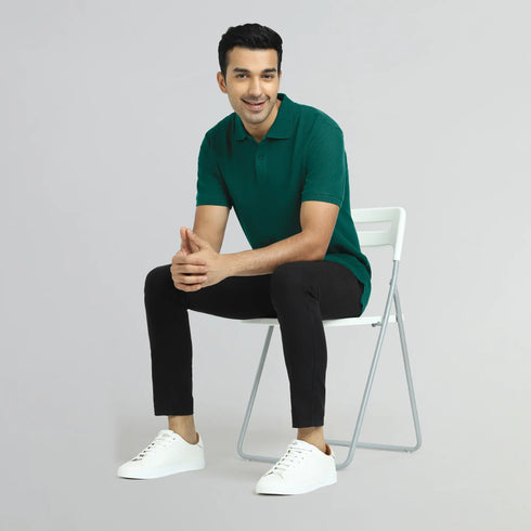 XYXX Element Combed Cotton Polo T-shirts Forest Green