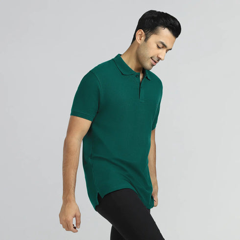 XYXX Element Combed Cotton Polo T-shirts Forest Green