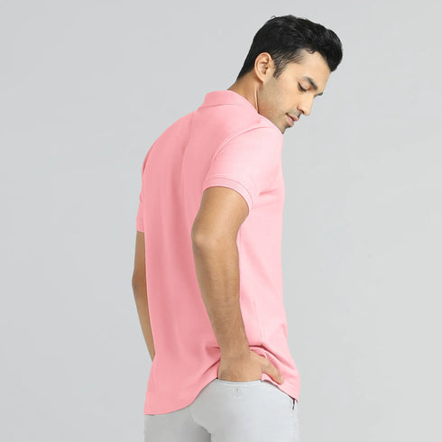 XYXX Element Combed Cotton Polo T-shirts French Pink
