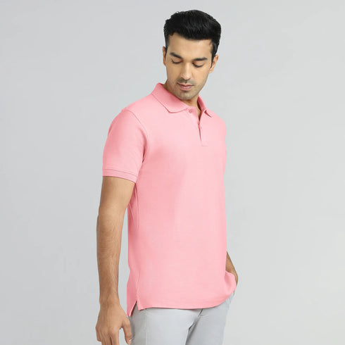 XYXX Element Combed Cotton Polo T-shirts French Pink