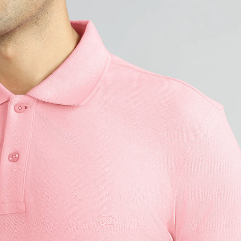 XYXX Element Combed Cotton Polo T-shirts French Pink
