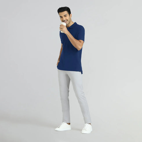 XYXX Element Combed Cotton Polo T-shirts Midnight Blue