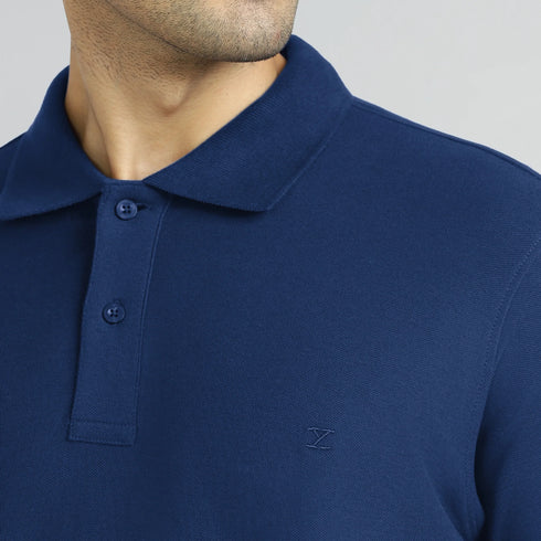 XYXX Element Combed Cotton Polo T-shirts Midnight Blue