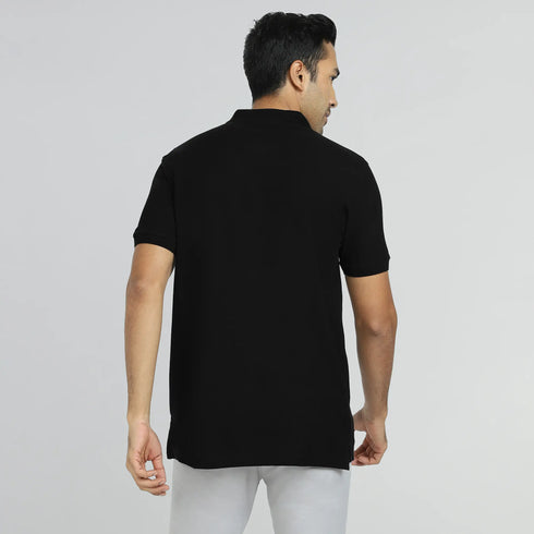 XYXX Element Combed Cotton Polo T-shirts Pitch Black