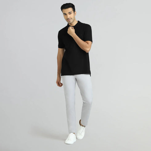 XYXX Element Combed Cotton Polo T-shirts Pitch Black