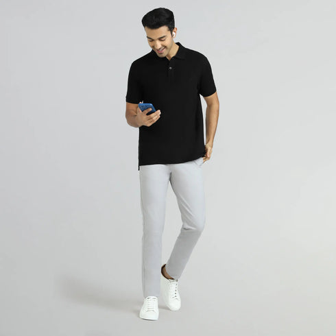 XYXX Element Combed Cotton Polo T-shirts Pitch Black