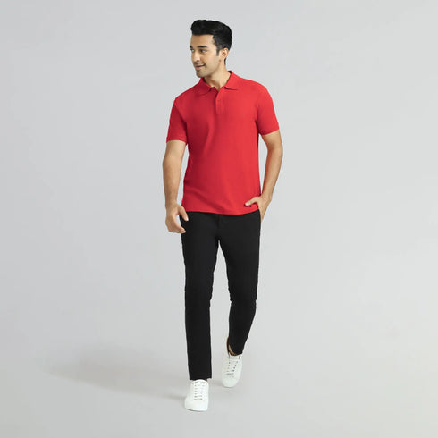 XYXX Element Combed Cotton Polo T-shirts Rio Red