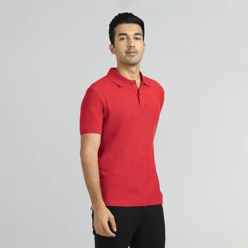 XYXX Element Combed Cotton Polo T-shirts Rio Red