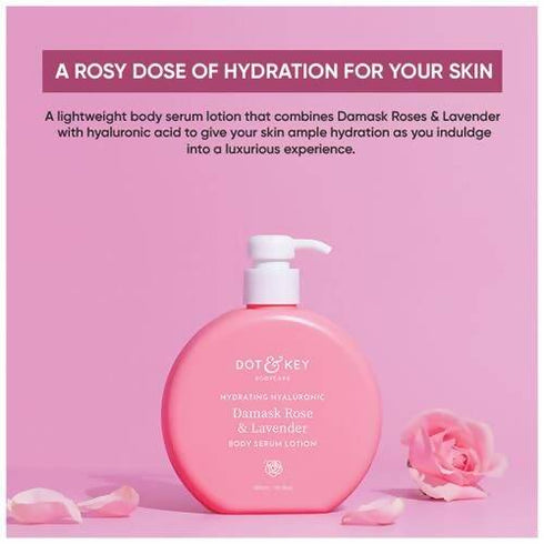 Dot & Key Hydrating Hyaluronic Damask Rose & Lavender Body Serum Lotion 300 ml