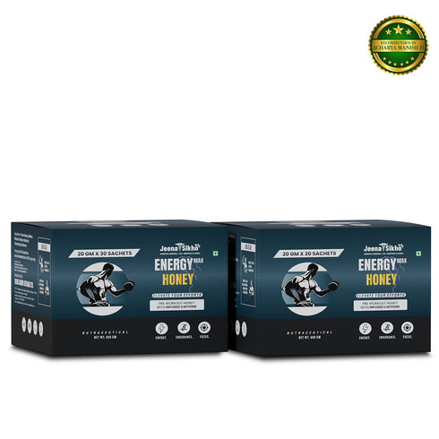 Jeena Sikho Energy Max Honey Sachets Honey and Caffeine Pre Workout Energy Support