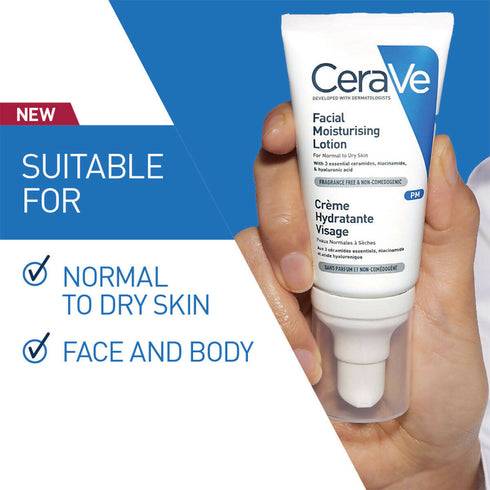 Cerave PM Facial Moisturising Lotion for Normal to Dry Skin