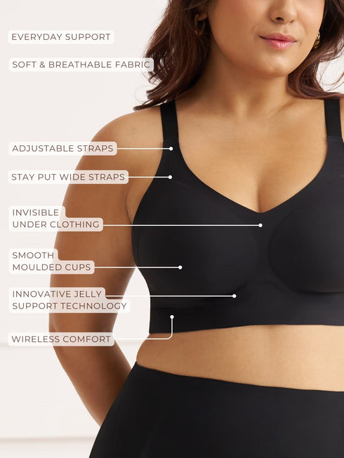 UNDERNEAT Everyday Support Jelly Bra - Black