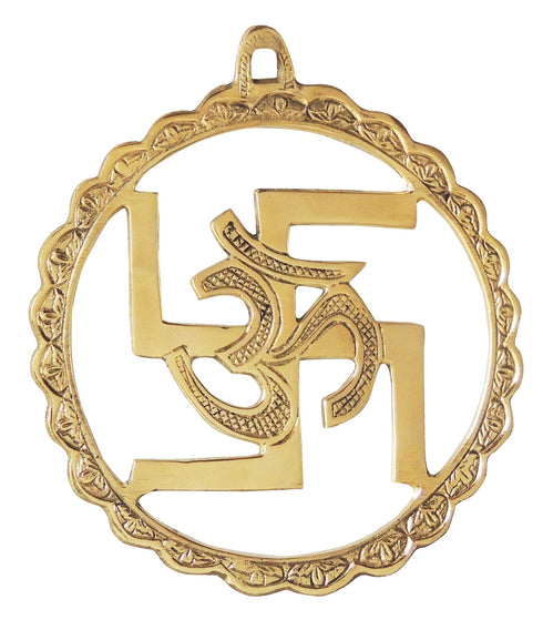 Brass Wall Hanging Swastic And Om 0.585Kg