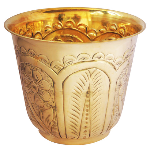 Brass Planter Pot Gamala With Hand Work 0.7Kg